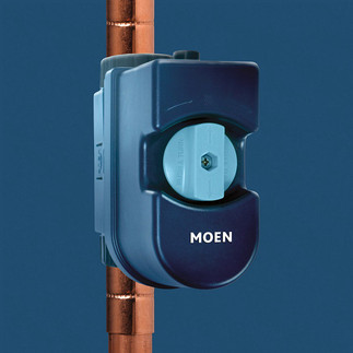 MOEN Flow Smart water meter connected to water pipe