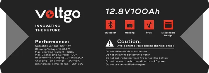 Thumbnail: VoltGo Elite Series 12.8V 100Ah LiFePO₄ Battery
