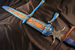 Oak Leaf Leather Sword Scabbard