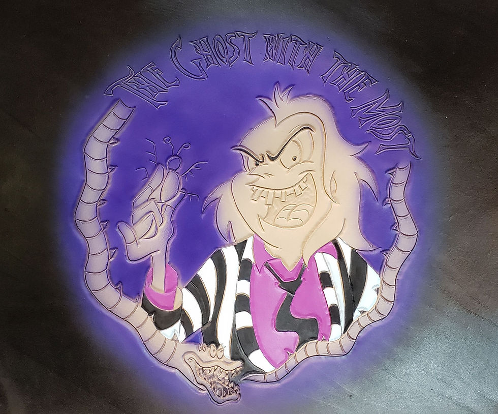 Leather Beetlejuice Barstool progress