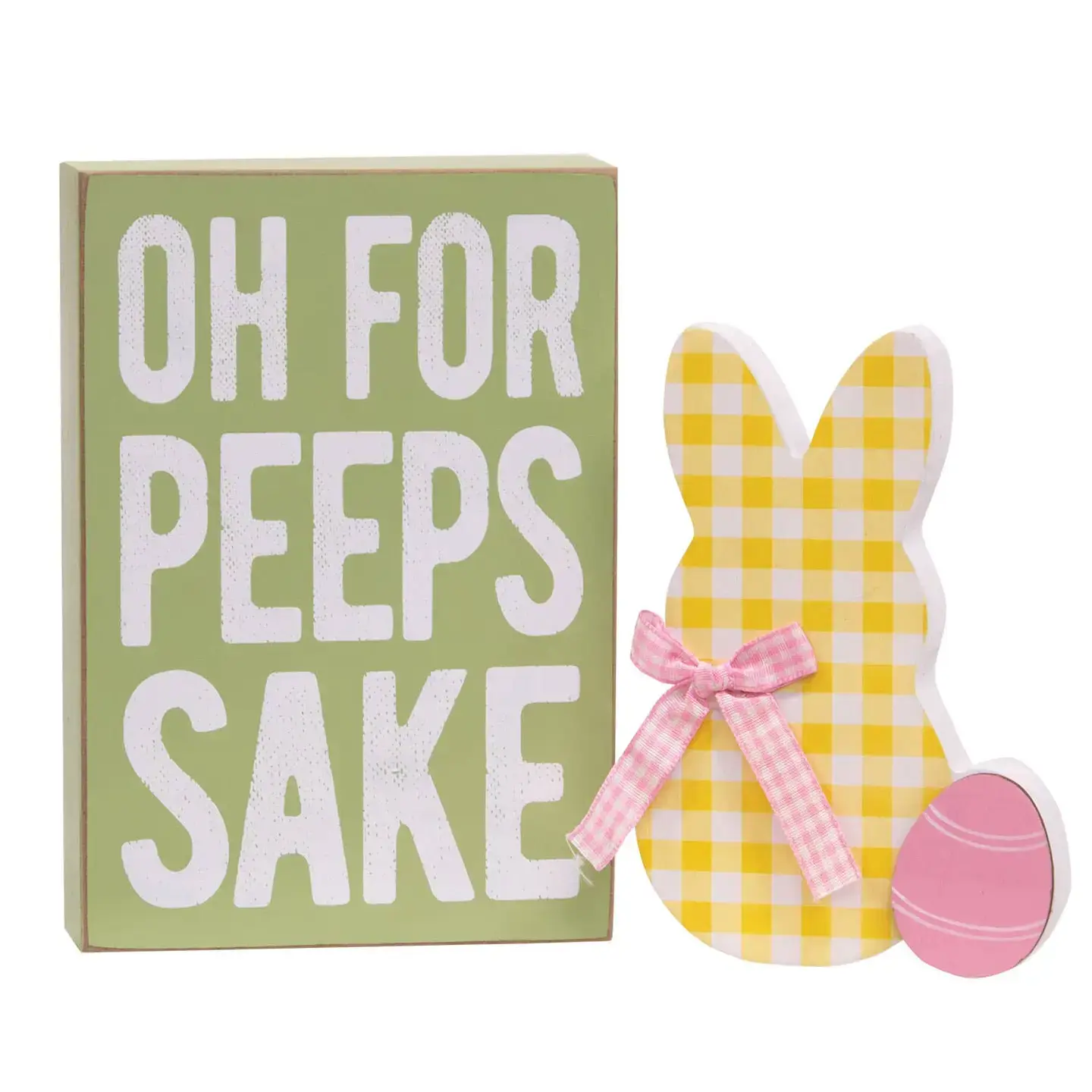 2/Set, For Peeps Sake Box Sign & Chunky Bunny Sitter
