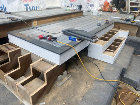 random photo of a deck build. This is at one of the properties that will be kept in Canada. It's a beautiful Air bnb on the Shuswap lake. 