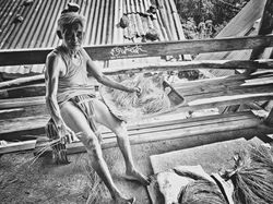 Old Man Tending Palay