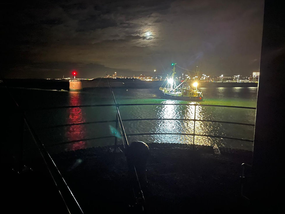 Havenhoofd boten en hengels