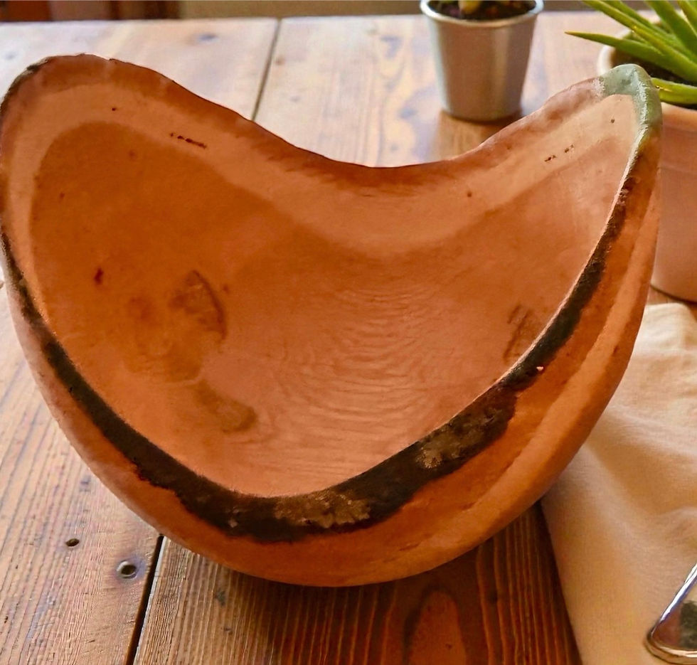 Thumbnail: Hand Turned Maple Wood Bowl with Green Epoxy Inlay – Sculptural Decorative Bowl 