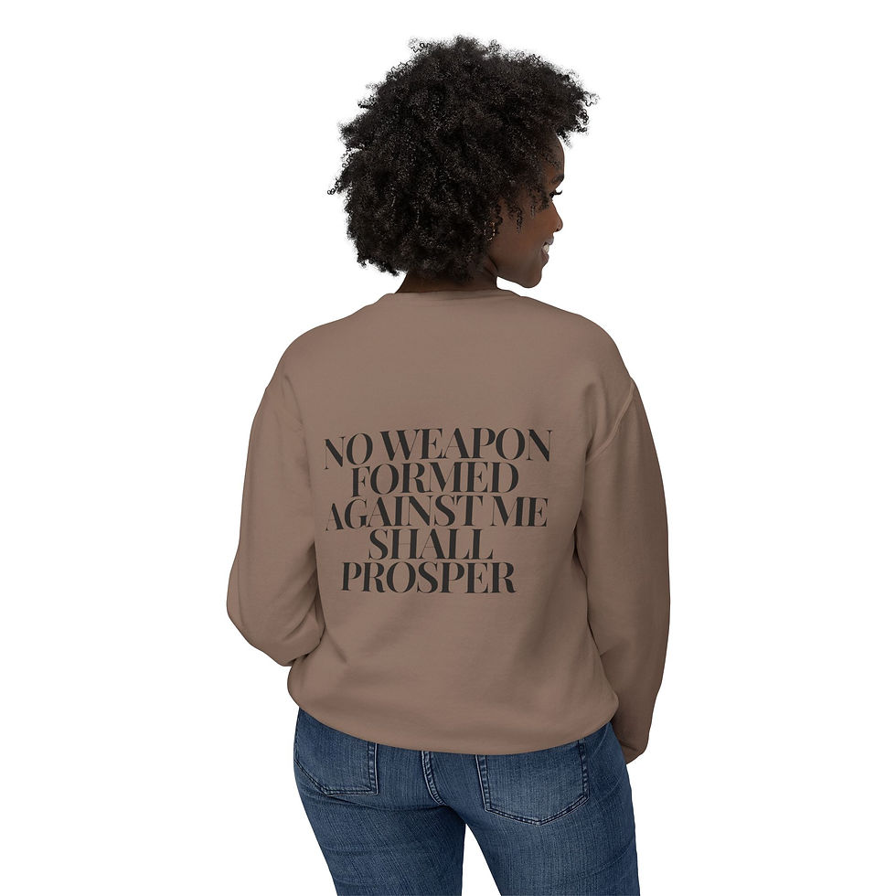 Thumbnail: No Weapon Formed Against Me Women's Lightweight Crewneck Sweatshirt
