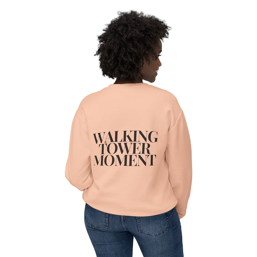 Thumbnail: Walking Tower Moment Women's Lightweight Crewneck Sweatshirt