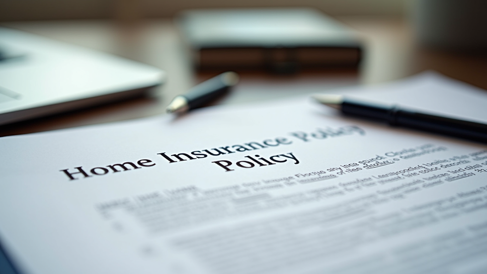 Close-up view of a Florida home insurance policy document on a desk