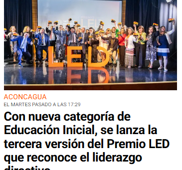 Con nueva categoría de Educación Inicial, se lanza la tercera versión del Premio LED que reconoce el liderazgo directivo