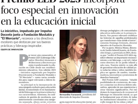 Premio LED 2025 incorpora foco especial en innovación en la educación inicial