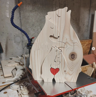 bois, wood, ours, décoration, cadeau personnalisé