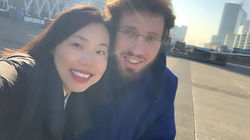 Corentin Boissier with pianist Anudari Uranchimeg (La Défense, 14 February 2023)