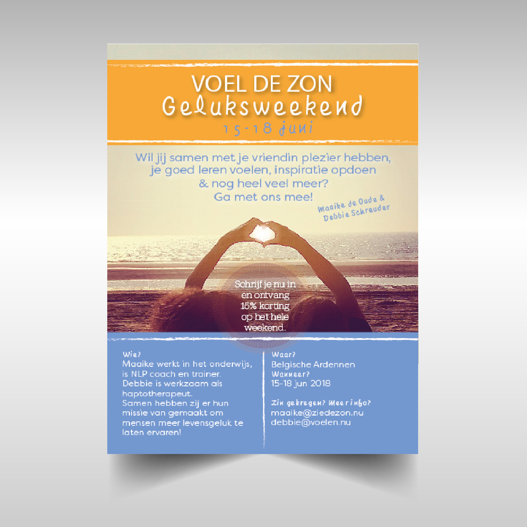 Flyer ontwerp voor Voel de Zon