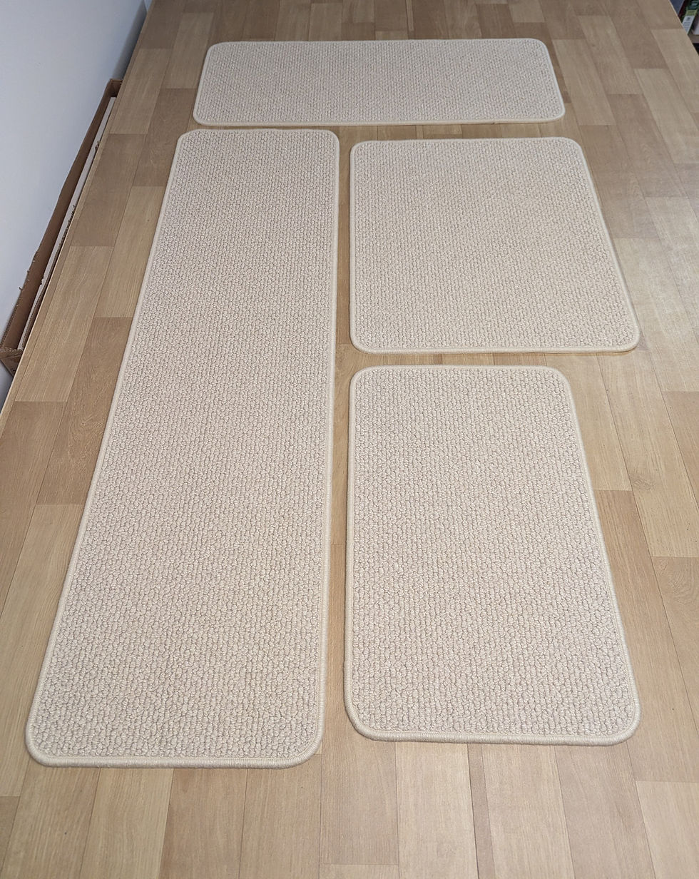 The four custom sized mats overlocked