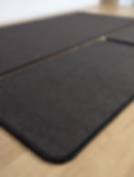 Three custom-sized mats overlocked