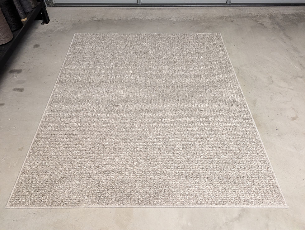 Custom-sized 1.94m x 1.7m rug with square corners