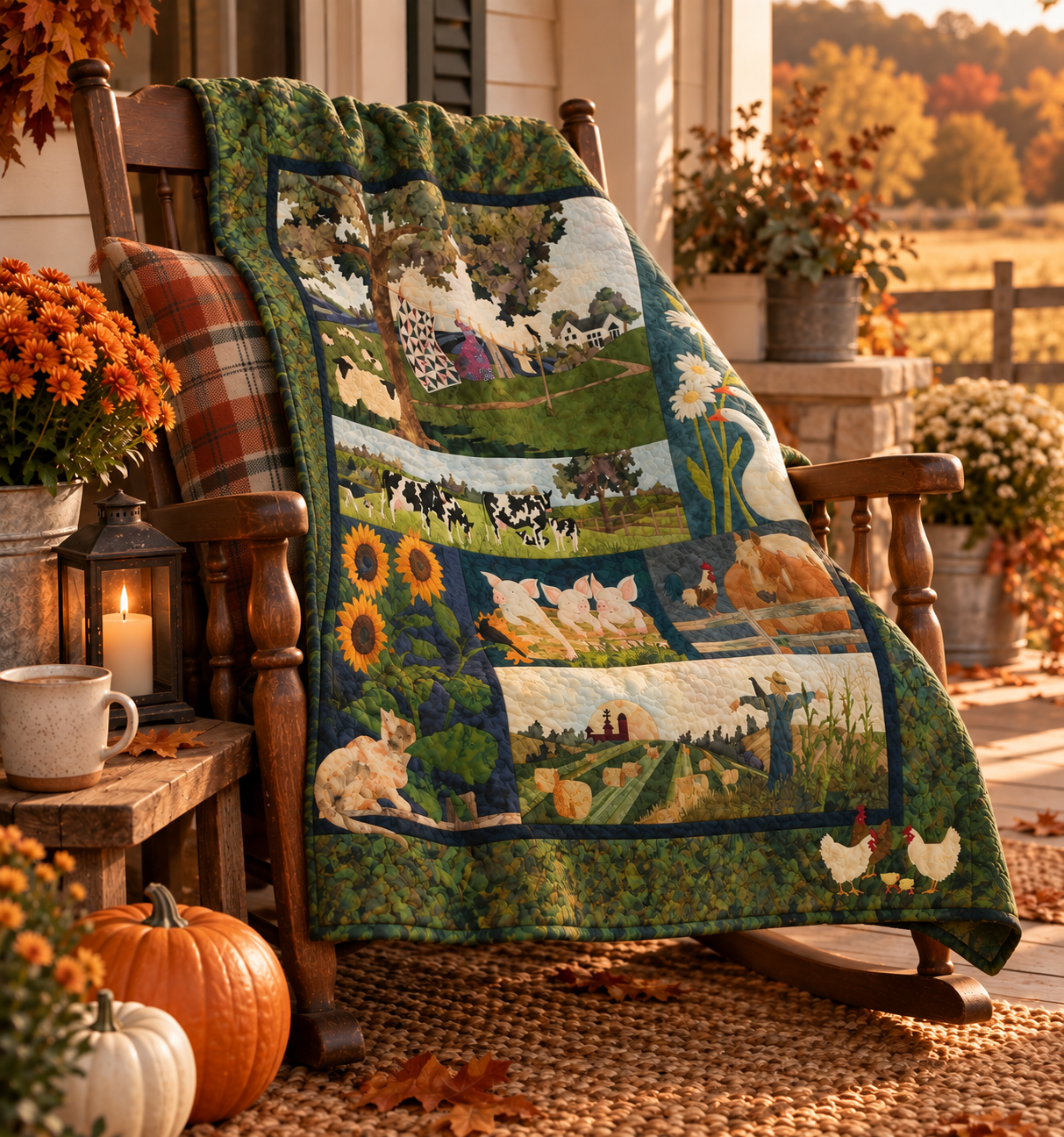 Storybook Farm Original Quilt Art Print