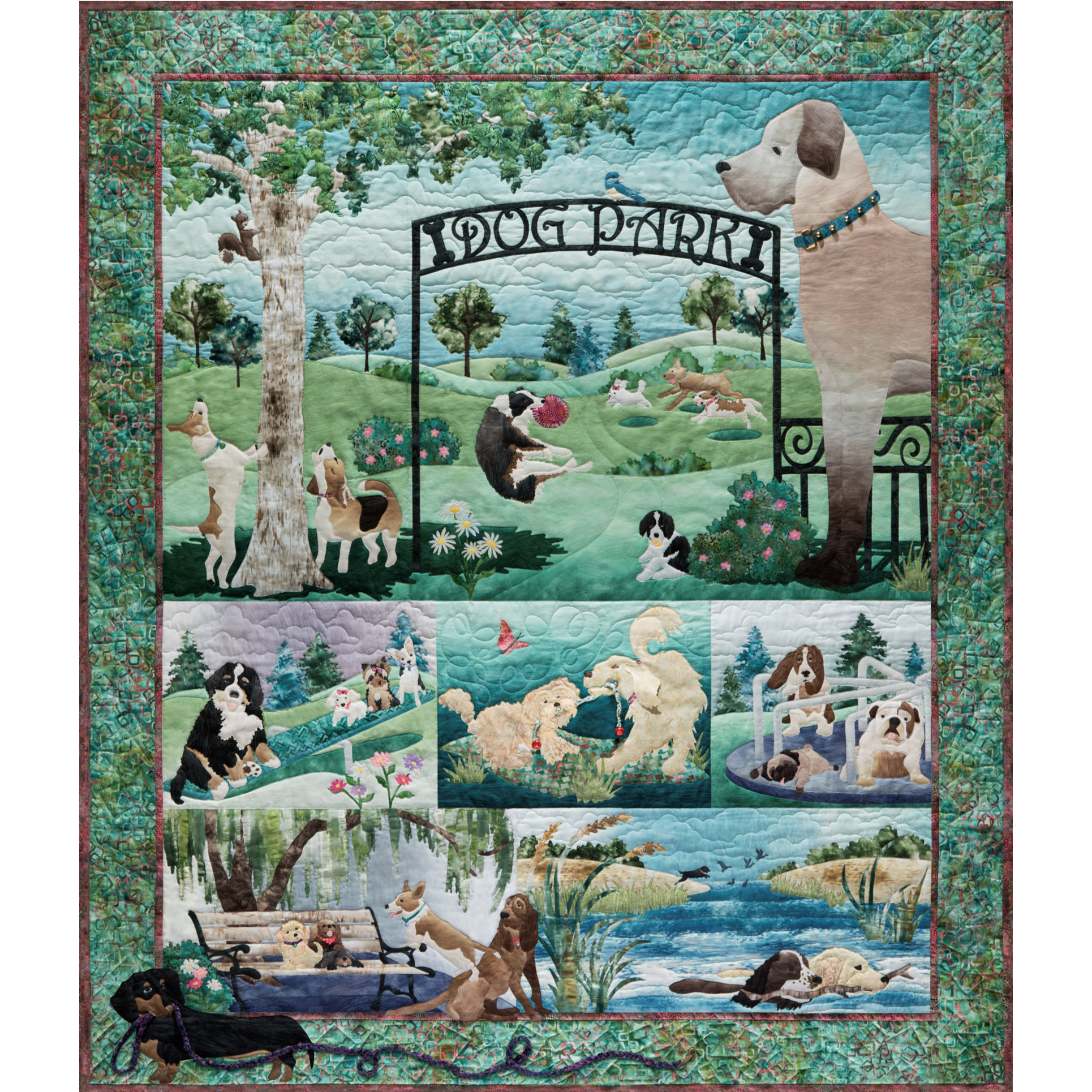 Dog Park Full Quilt Traditional Fabric Kit