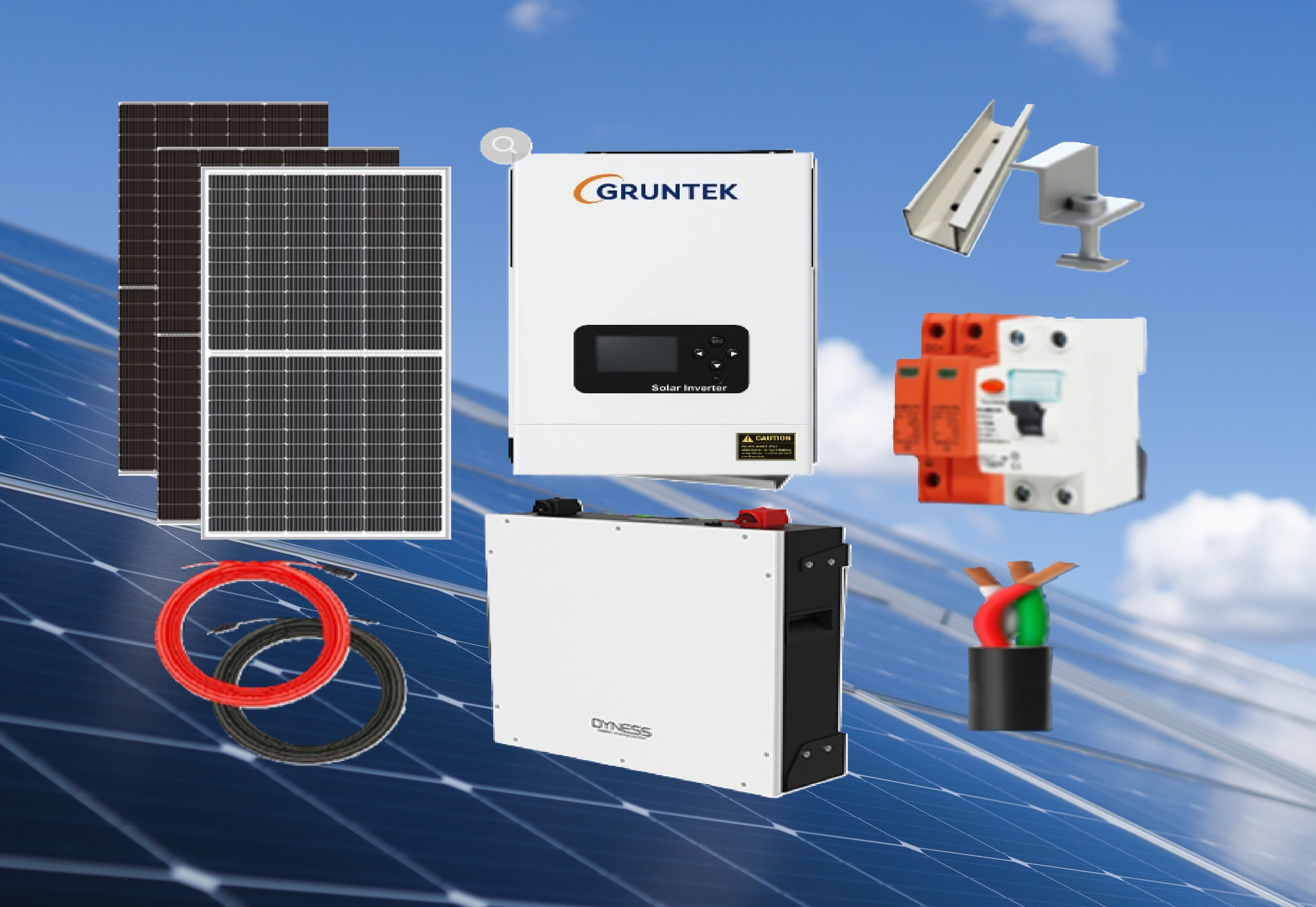 Sistema fotovoltaico completo 5kWh con batería de litio