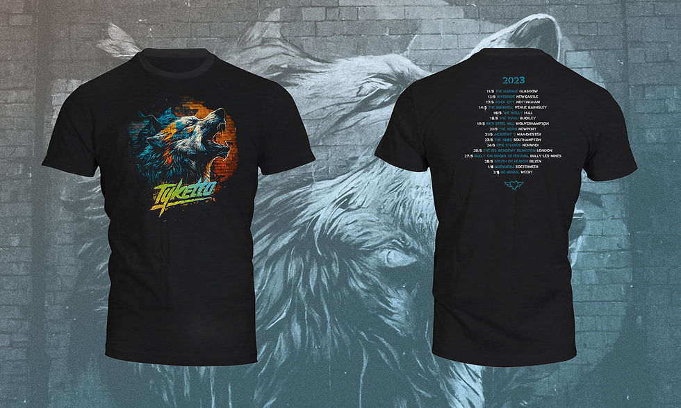 Tyketto 2023 Tour Wolf Front, Dates Back T Shirt