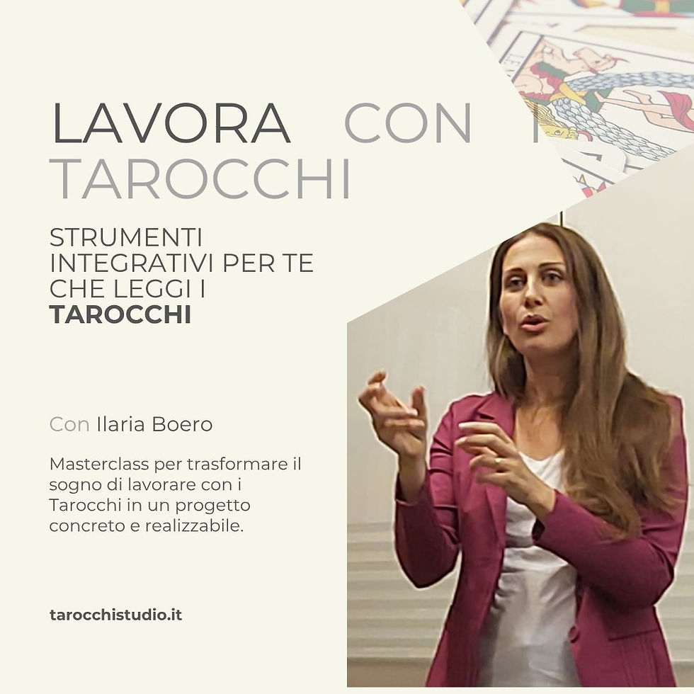 Volantino della Masterclass "Lavora con i Tarocchi" di Tarocchi Studio