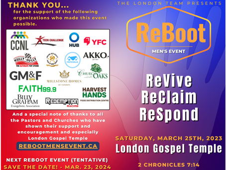 Men's ReBoot - LONDON 25th March at LGT
