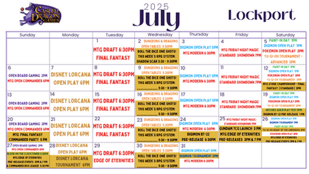 July 2025 Events Calendar - Lockport