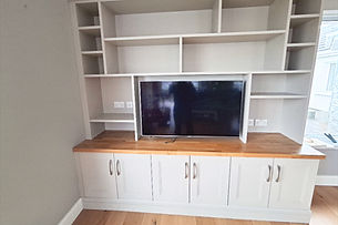 Fitted TV Unit with wooden countertop