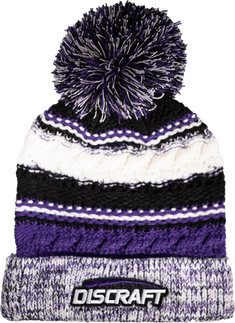 discraft black friday, discraft beanie, discraft pom beanie, purple winter beanie