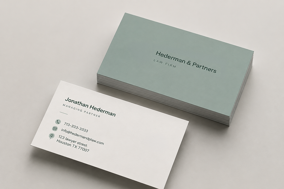 Hederman & Partners law firm business cards for Jonathan Hederman