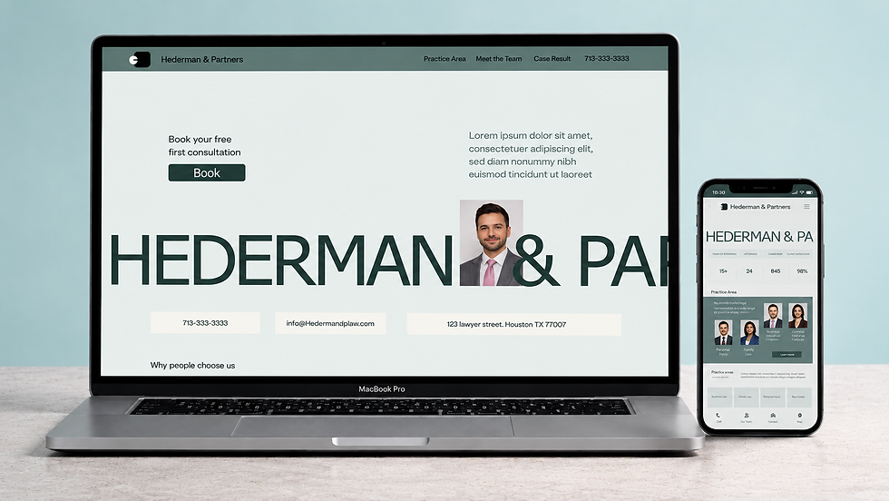 Hederman & Partners website on laptop and mobile phone.