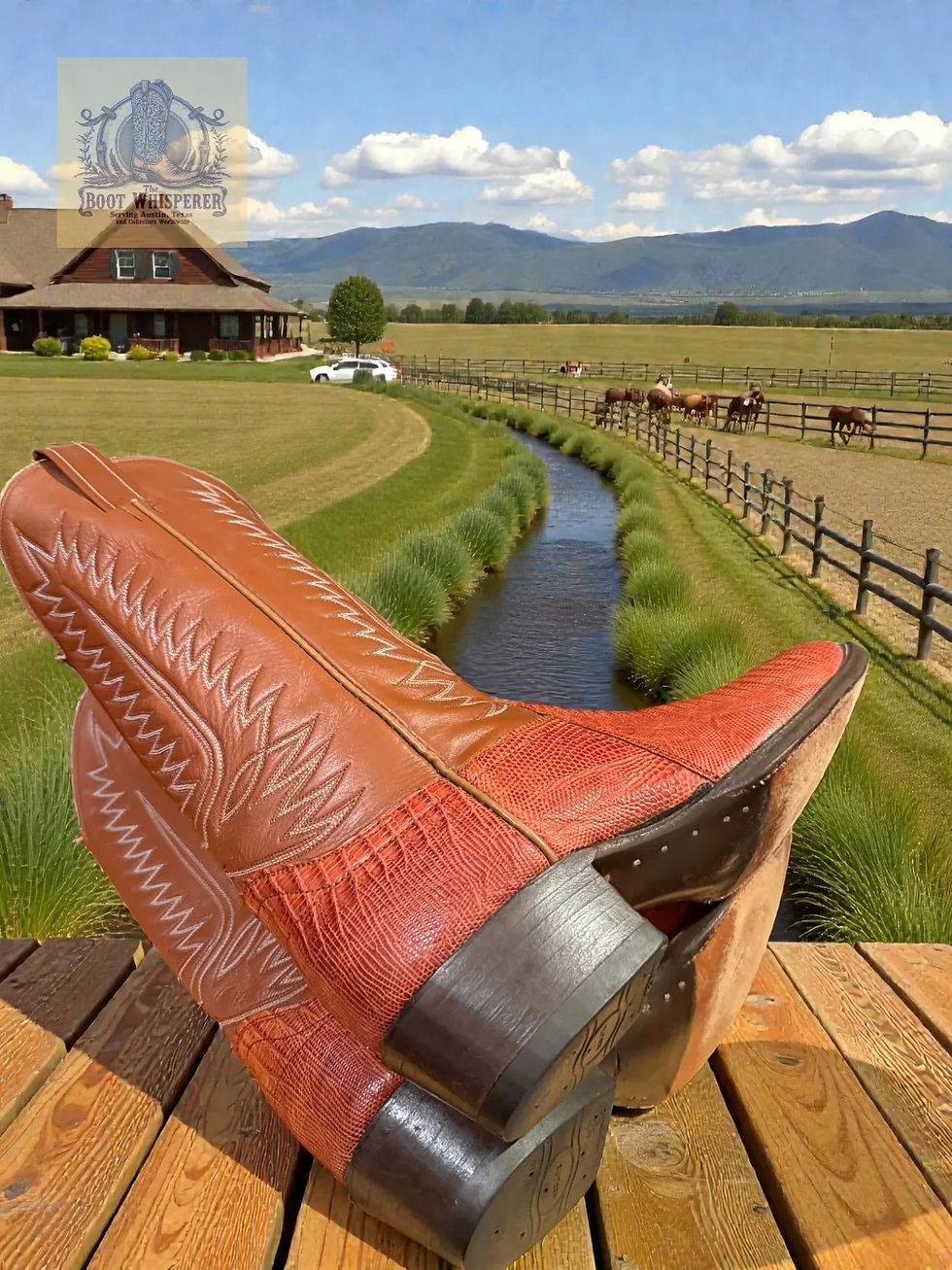 Thumbnail: Cowtown Vintage 1990 W840 Chestnut Tegu Lizard 12-D FANTASTIC! 1080-11390