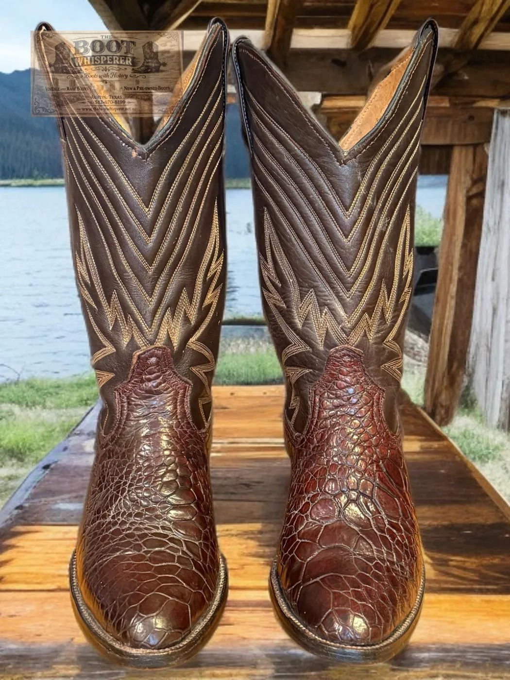 Billy's Boots Custom Pre-Ban Sea Turtle Mahogany Size 7-B VERY NICE! 1181-20250