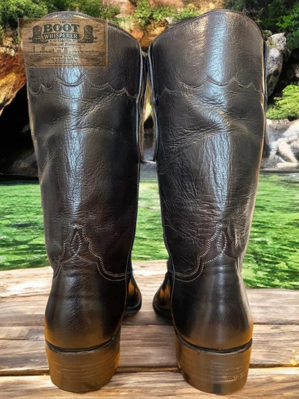 Thumbnail: Loveless Custom Boots Oklahoma Handmade Black Kangaroo Wowza! 11.5-EE 1225-17301