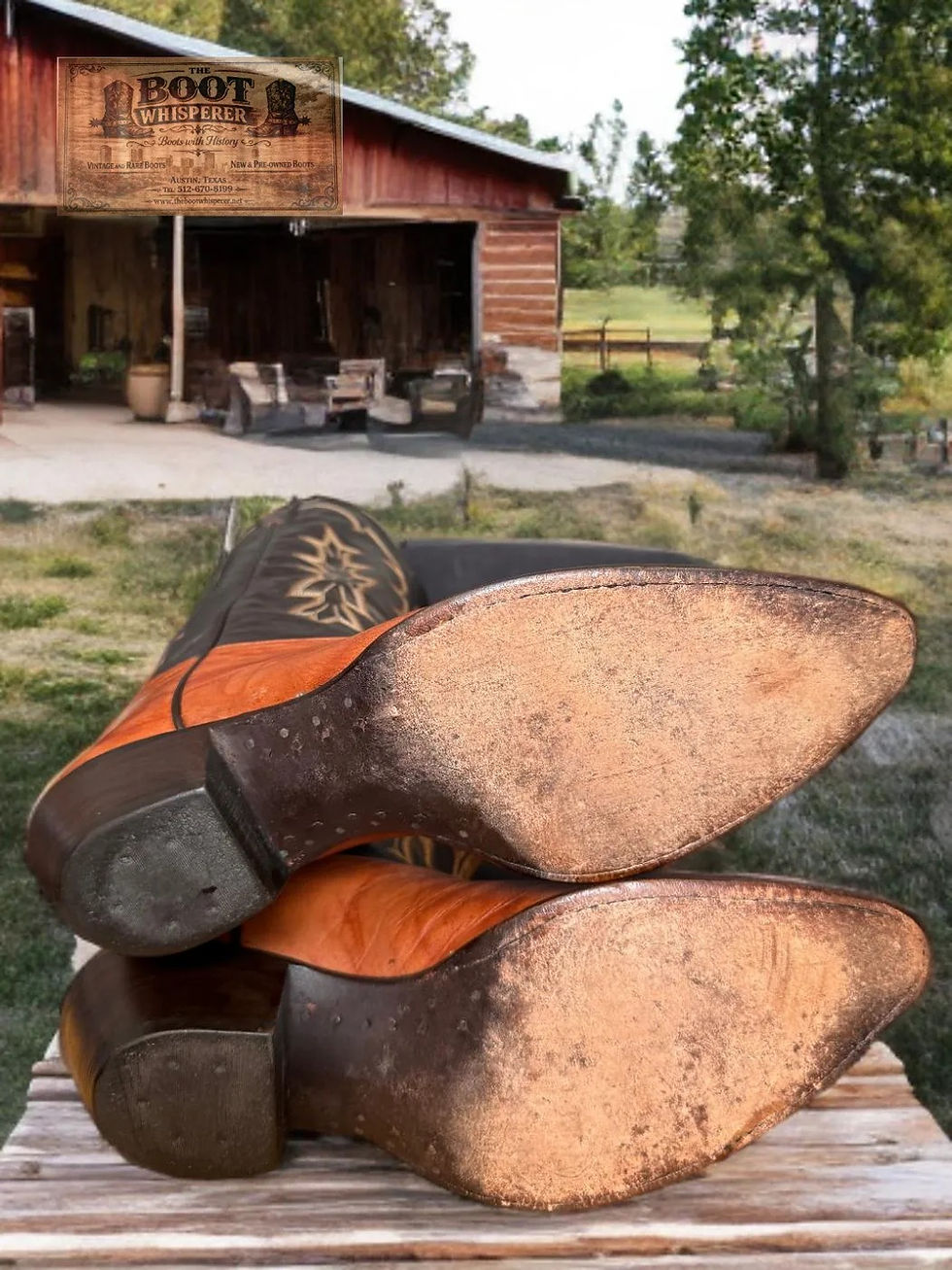 Thumbnail: Tony Lama 6951 Carmel Sheepskin and Lizard Wingtip Size 10.5-D 1192-5000