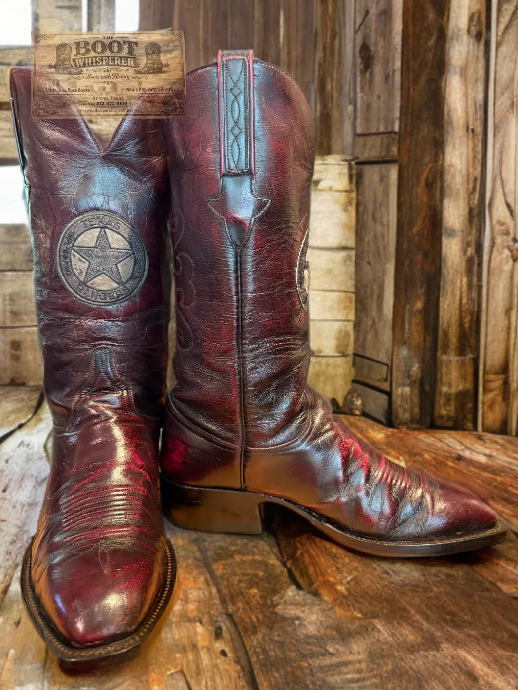 Lucchese Brn Label 1984 Texas Rangers Black Cherry Santini Goat 8.5-D 1392-26034