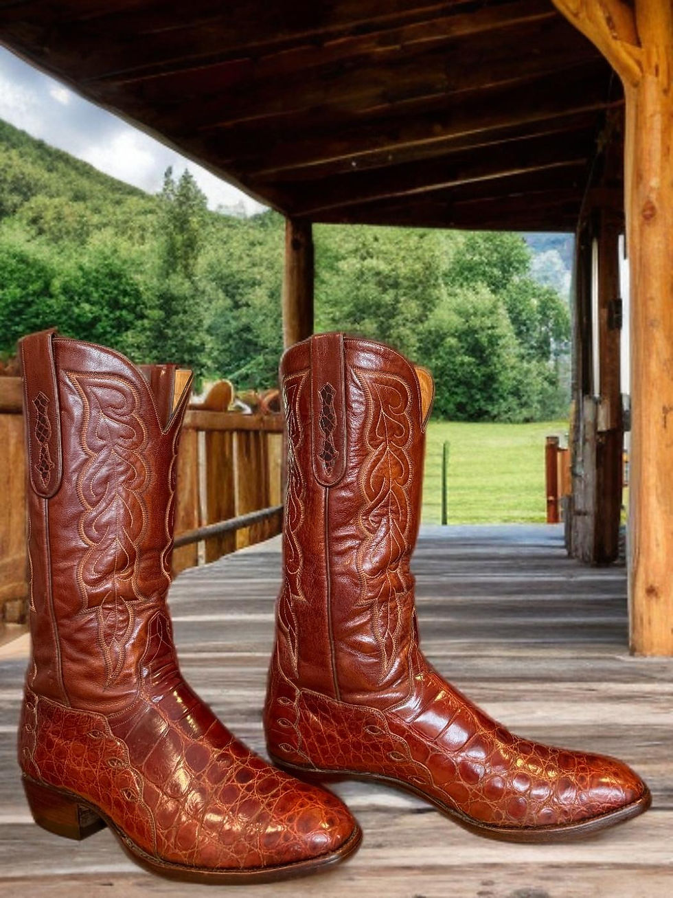 Thumbnail: T. O. Stanley Handmade Brandy Custom American Alligator Belly 9.5-D 1222-37507