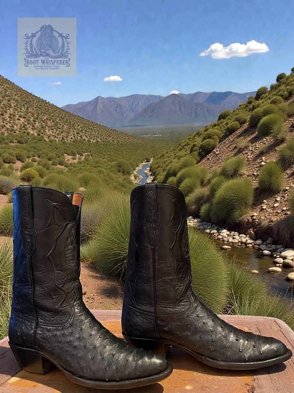 Thumbnail: Black Jack Handmade Full Quill Ostrich Black 210 Size 13-D 1115-40090