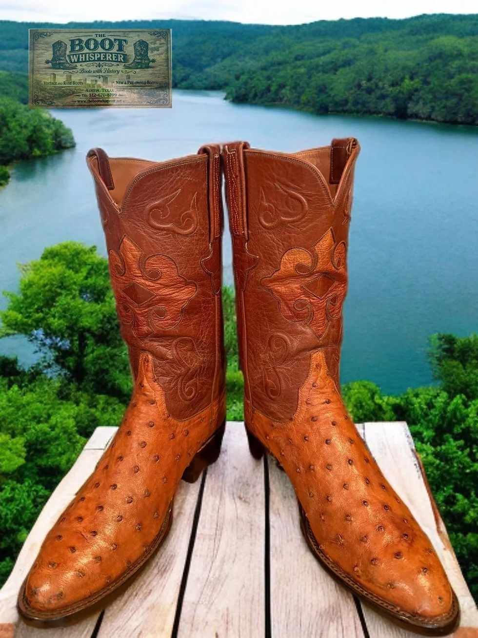 Thumbnail: Lucchese Classics Handmade 2004 G9517.63 Carmel FQ Ostrich Inlay 9-EE 1230-27235