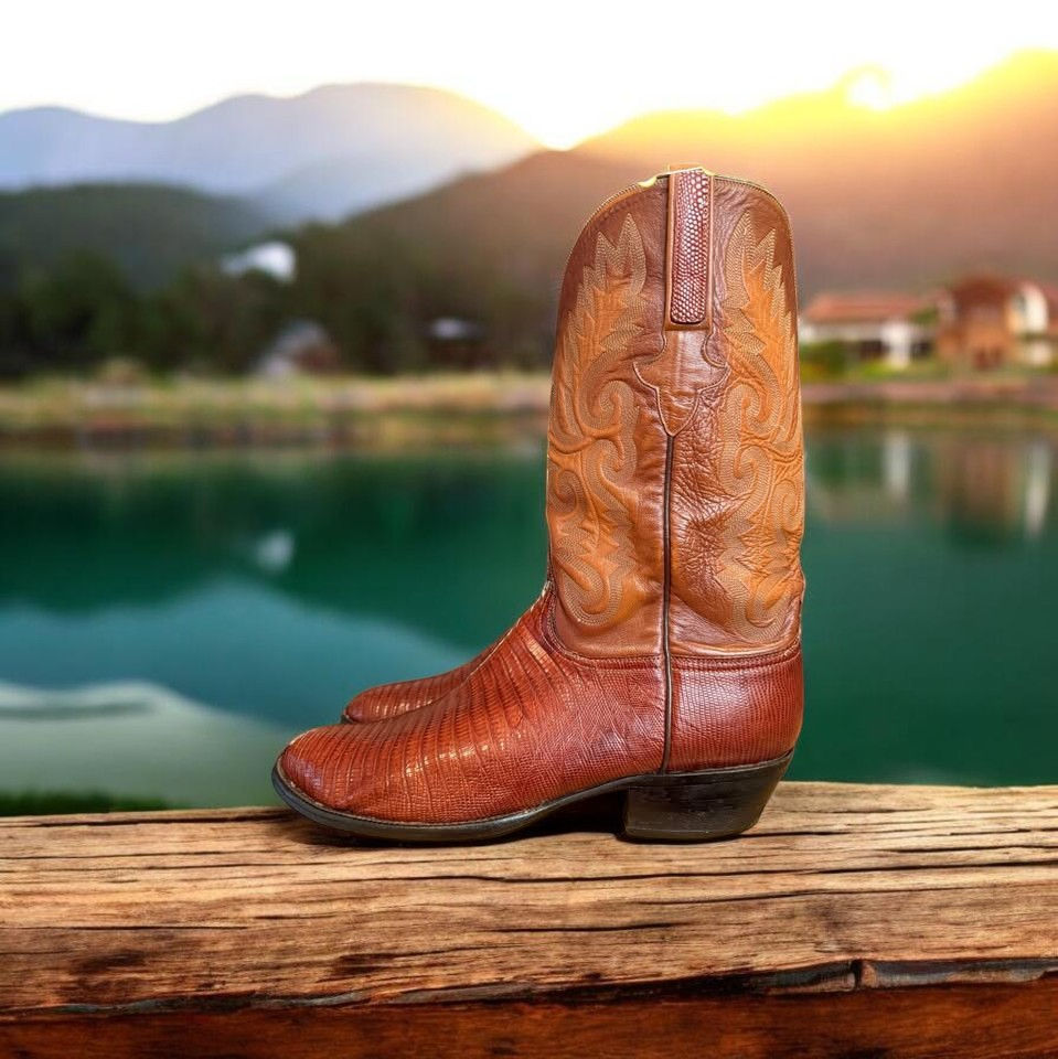 Thumbnail: Lucchese Classics Handmade Exotic Tegu Lizard L1210.64 11-C Stunning! 359-22015