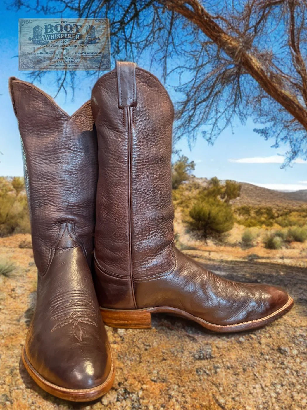 Larry Mahans Boot Collection MM2803 VINTAGE Dark Brown Deer Size 13-D 1446-18960