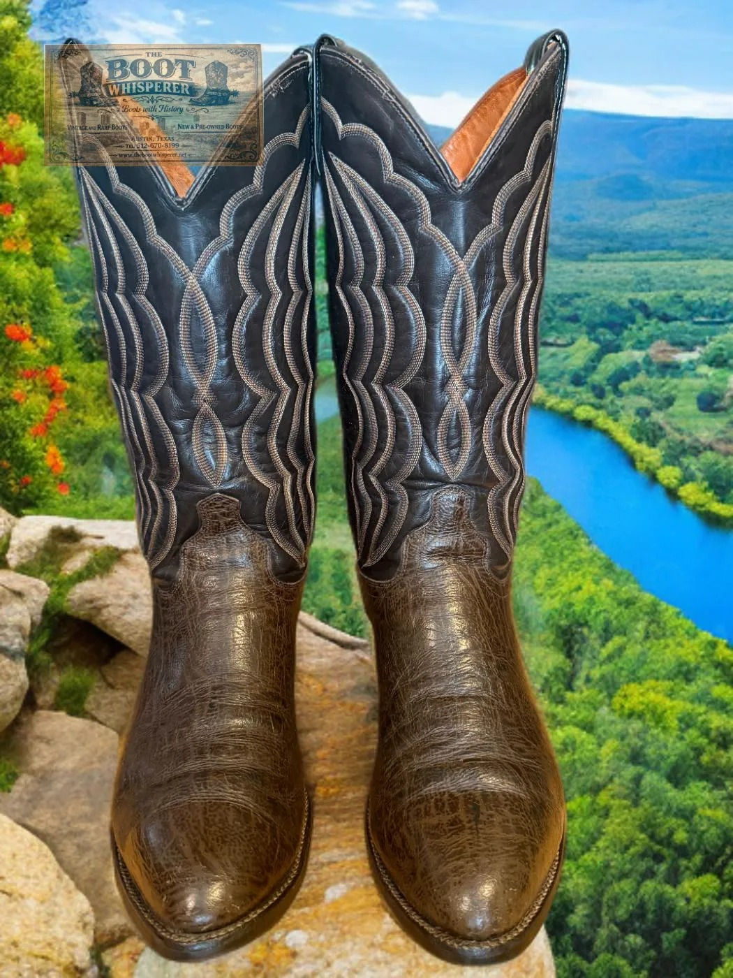 J Chisolm Boots Brown Shrunken Bull Shoulder 927 New Heel Caps Sz 10-D 1275-2500