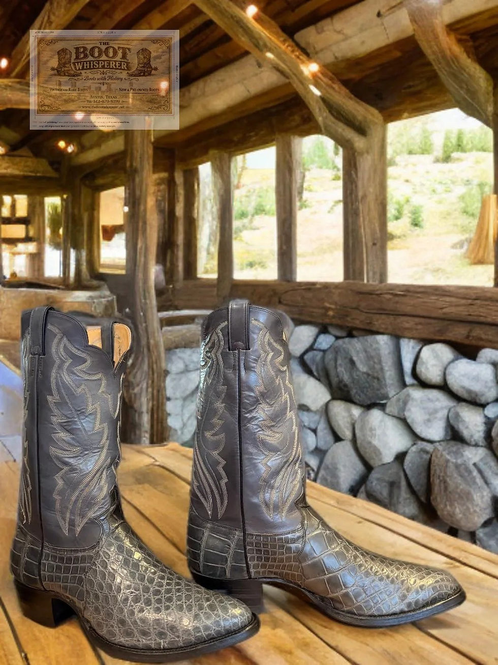 Thumbnail: Justin Boots 8862 MINT! Grey American Allicator Belly Size 13-D 1162-72044