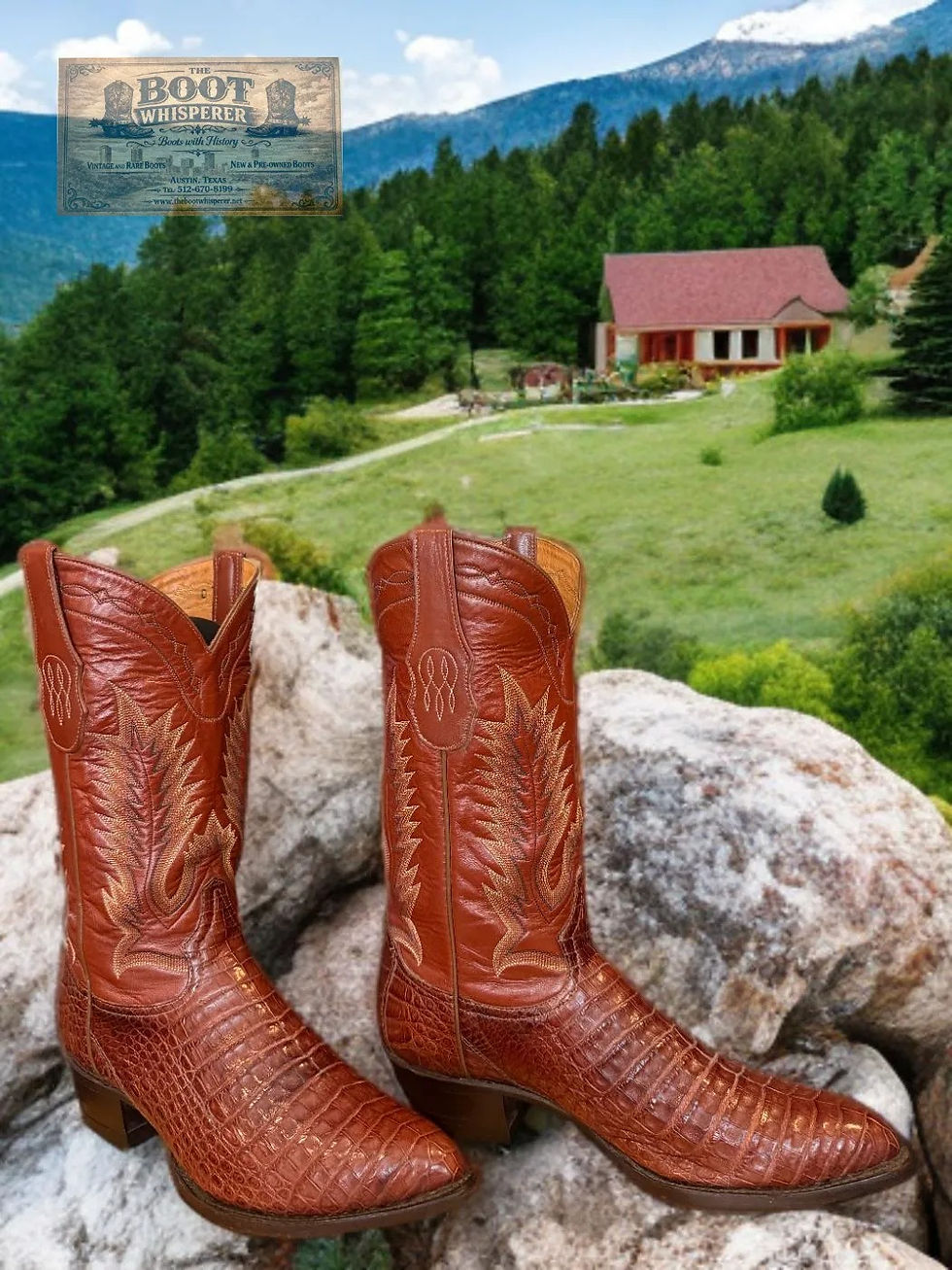 Thumbnail: Tony Lama Carmel Fucus Caiman Ultra Belly Size 10-D Magnificant 1218-21996