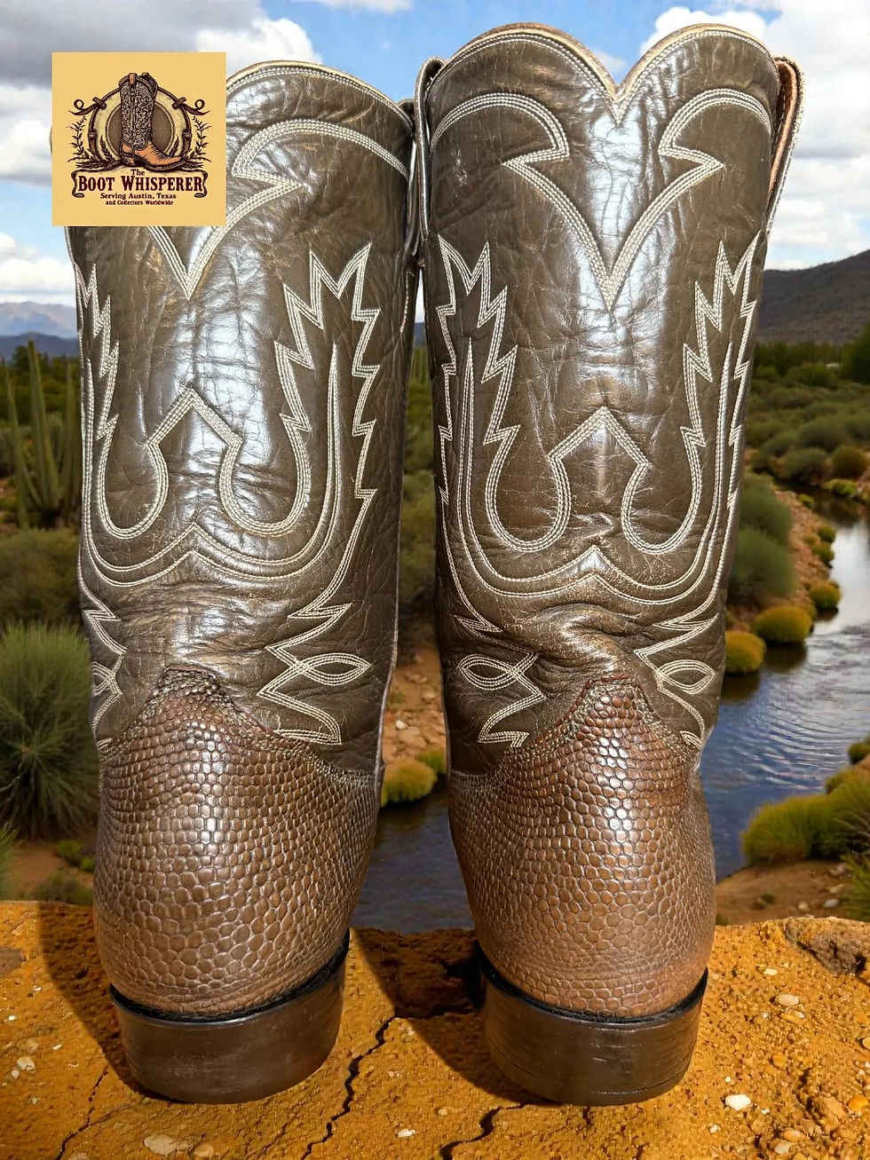 Thumbnail: Tony Lama VINTAGE! 9148 Green Tegu Lizard Size 11-B 10-D, 10.5-D 1057-21028