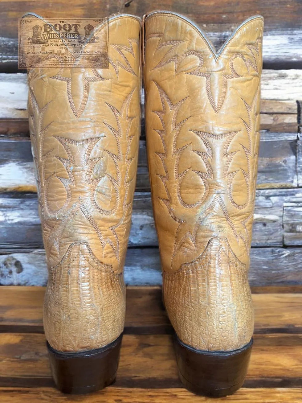 Thumbnail: Tony Lama Gold Label Vintage Horn Back Lizard 3672 Vanilla Size 10-B 1199-27500