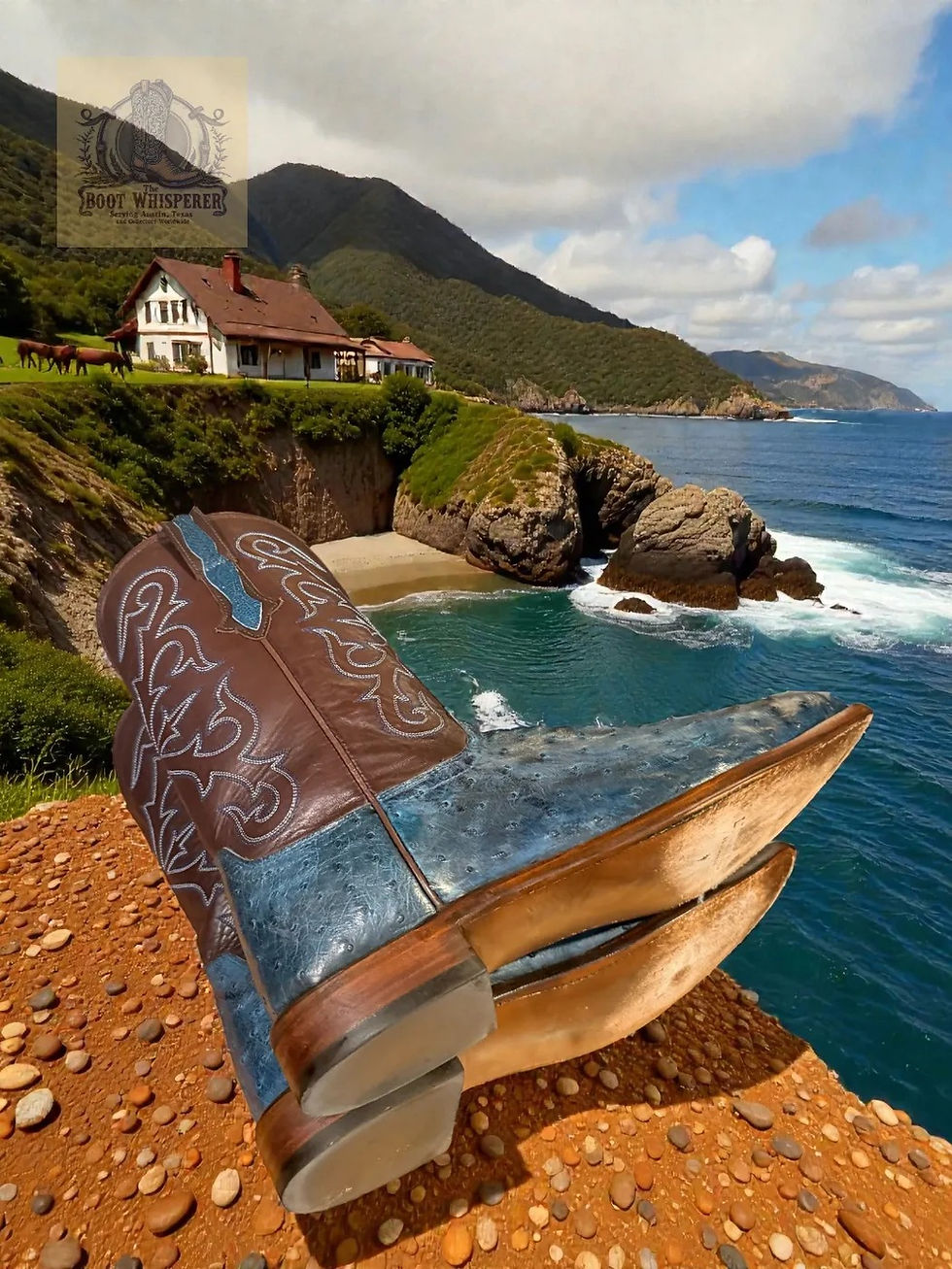 Thumbnail: Lucchese Bootmaker 2023 Hudson N304102 Navy Full Quill Ostrich 13-D 1131-33178