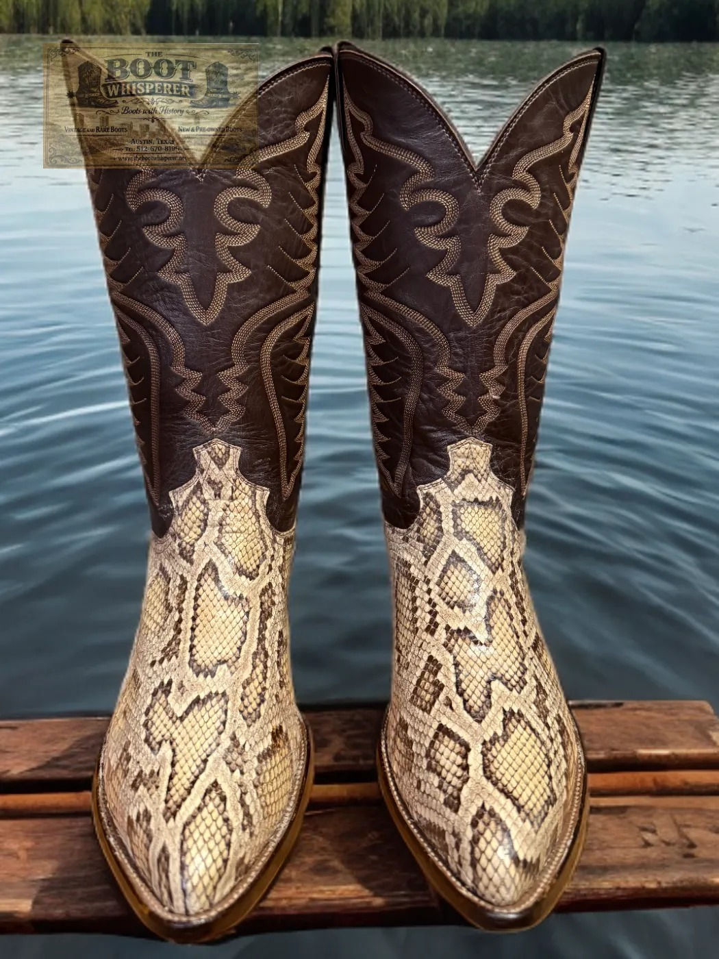 Justin Boots 8621 Exotic Natural Belly Cut Python Sz 11.5-D Superior! 1536-12521