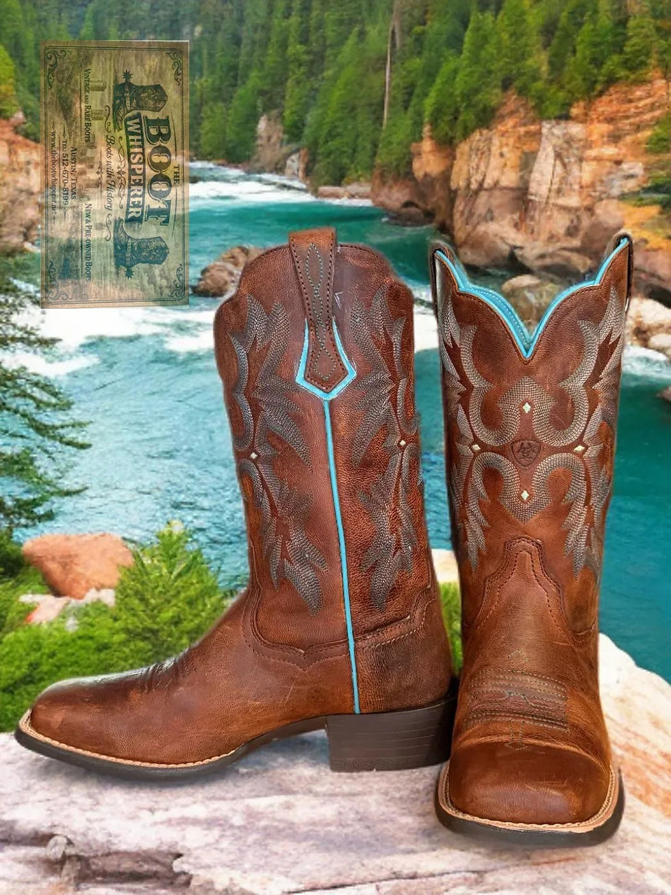 Thumbnail: Ariat Ladies Cowhide Square Toe 10008017 Size 7-B 1236-14378