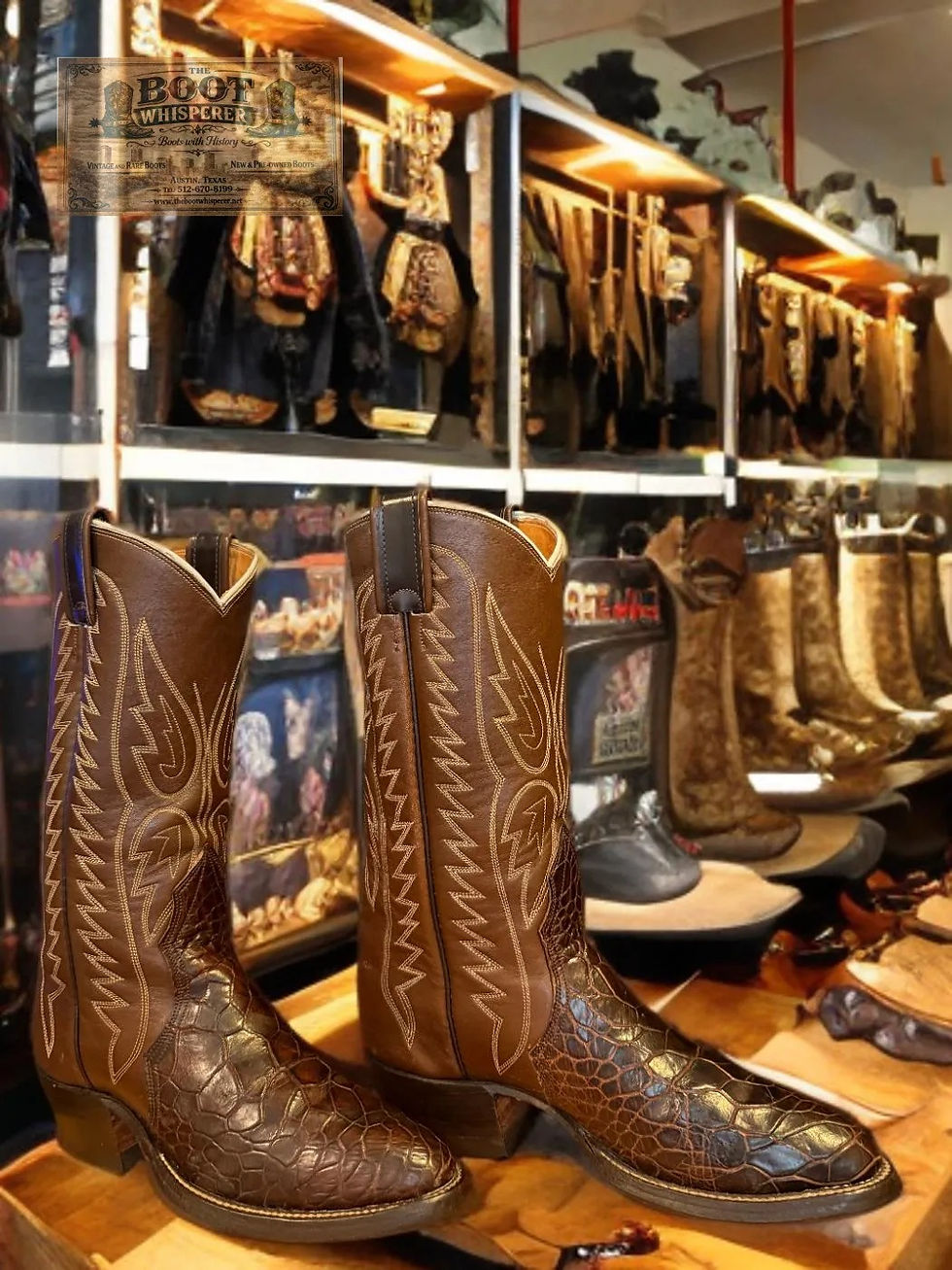 Thumbnail: Nocona Boots H6528 Chocolate PRE-BAN Sea Turtle Size 6-B Time Capsule 1216-26043